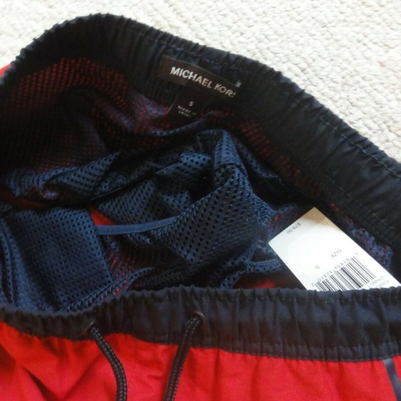 Sold Michael Kors red navy Men's Swim shorts - Picture 3 of 4